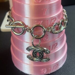 Silver Chain Bracelet with Iconic CC Charm